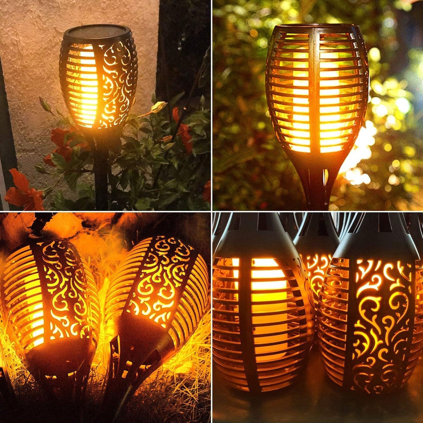 Solar Flame Lights for Outdoor – Flickering Flame Garden Lights, Waterproof Solar